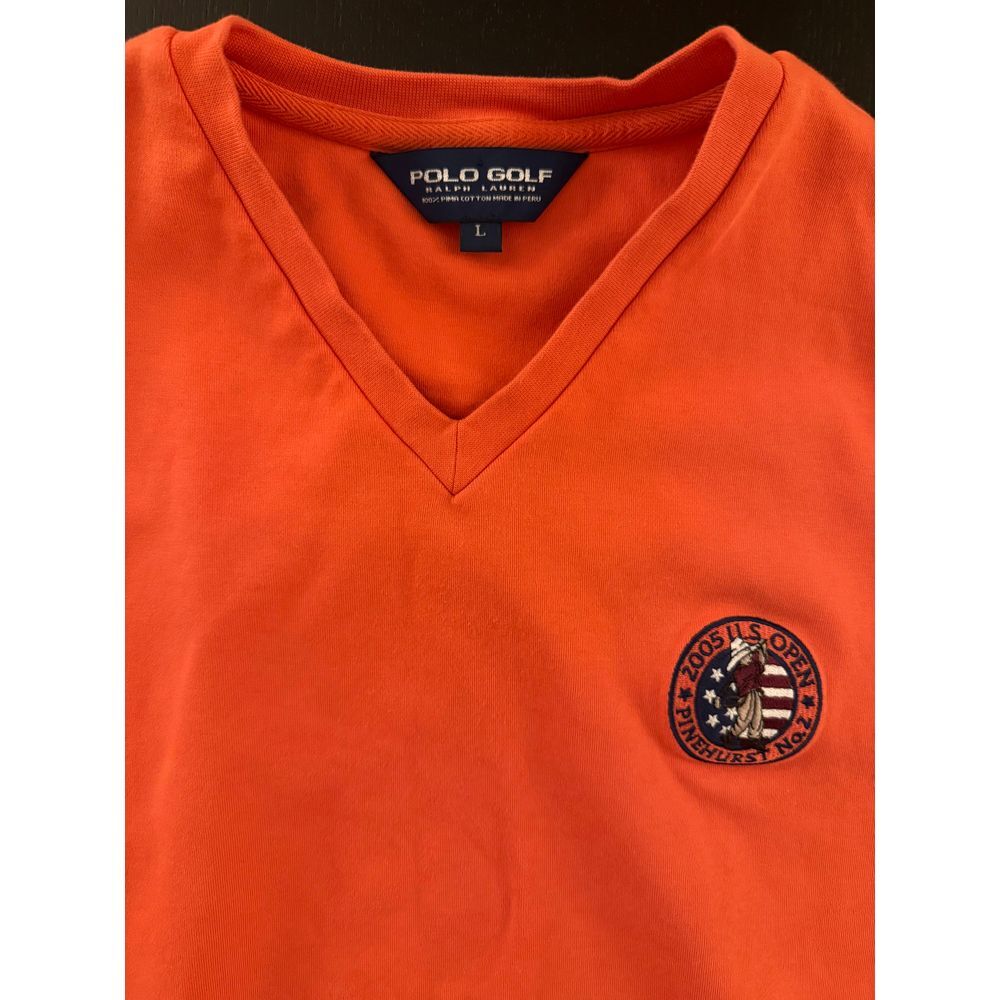 Polo Golf Pima Cotton Sweater Vest Mens‎ L Coral 2005 US Open Pinehurst No 2
